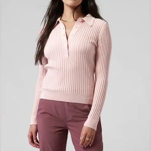 Pink Sweet Bay Henley Sweater - ATHLETA